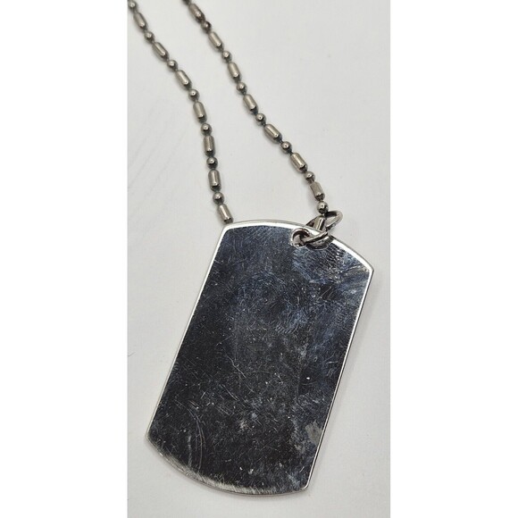 Mens Laser Etched 2 Pac Dog Tag With Long Ball Chain 19” Drop Unique - Picture 3 of 3